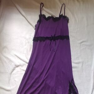 SHEIN Purple Chemise with Black Lace